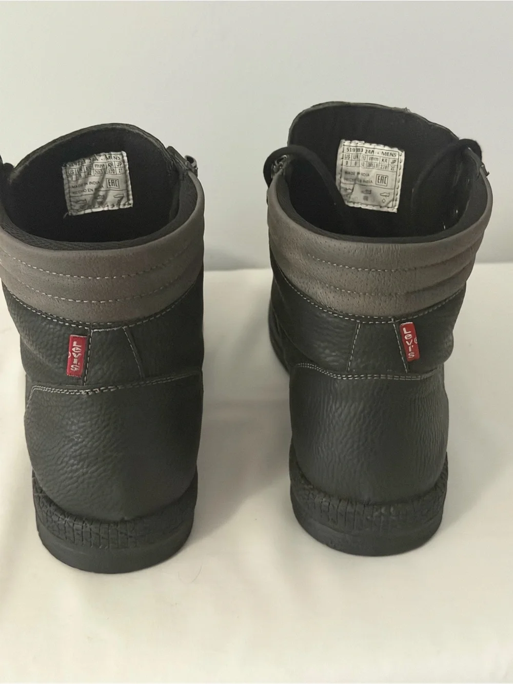 Levi's Men's Black Moc Toe Leather Lace-Up Boots